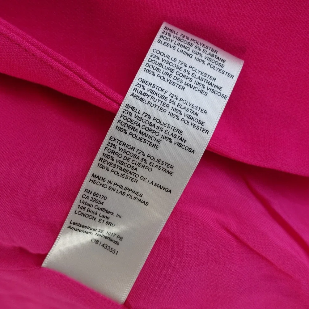 Maeve Anthropologie Blazer Womens 0 Hot Pink Double Breasted Jacket Career Bold - Picture 16 of 16